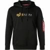 Top 10 🌟 ALPHA INDUSTRIES Hoodie Alpha Label 118331/03 Baumwolle, Schwarz ⌛