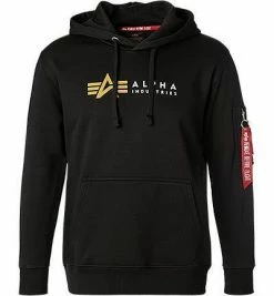 Top 10 🌟 ALPHA INDUSTRIES Hoodie Alpha Label 118331/03 Baumwolle, Schwarz ⌛ -Pullover & Strickjacken Verkäufe 373424 norm