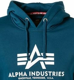 Budget 👍 ALPHA INDUSTRIES Hoodie Basic 178312/579 Baumwolle, Navy, Naval blue ⌛ -Pullover & Strickjacken Verkäufe 373431 norm2