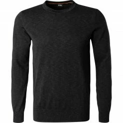 Am billigsten 👍 BOSS Pullover Kamnioda 50454925/001 Slim Fit, Baumwolle, Schwarz meliert, Schwarz 🛒