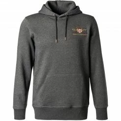Coupon 🛒 Gant Hoodie 2047076/95 Baumwolle, Anthrazit meliert, Anthrazit 🧨
