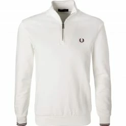 Bester Verkauf 🌟 Fred Perry Troyer M1708/129 Baumwolle, Wollweiß, Weiß 🥰