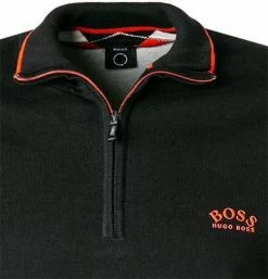 Großhandel ❤️ BOSS Pullover Zitom 50456100/001 Troyer, Baumwolle, Schwarz ✨ -Pullover & Strickjacken Verkäufe 374674 norm2