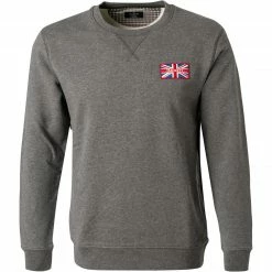Coupon 🧨 HACKETT Sweatshirt HM580929/987 Classic Fit, Baumwolle, Grau, Dunkelgrau 🔥