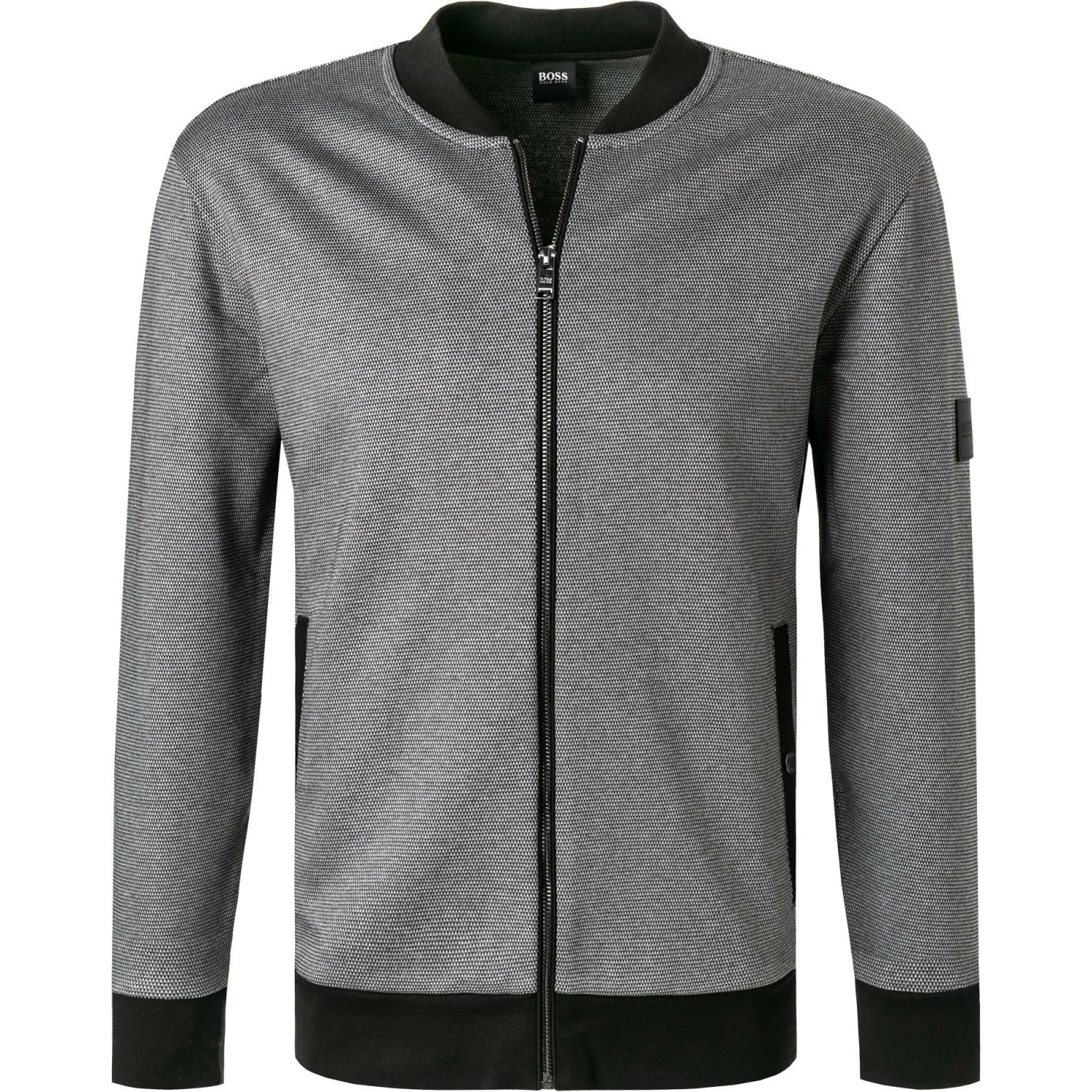 Billig ❤️ BOSS Sweatjacke Skiles 50458174/001 Baumwolle, Schwarz meliert, Schwarz 😉 3 Billig ❤️ BOSS Sweatjacke Skiles 50458174/001 Baumwolle, Schwarz meliert, Schwarz 😉