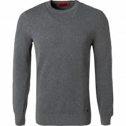 Besorgen 🔥 HUGO Pullover San Clemens 50457332/035 Bio Baumwolle, Grau meliert, Grau 🔔