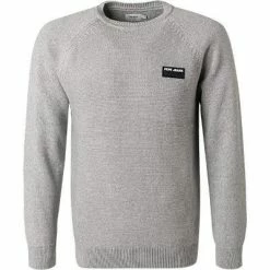 Billig 🤩 Pepe 👖 Jeans Pullover Edward PM702168/933 Baumwolle, Hellgrau meliert, Grau ❤️ -Pullover & Strickjacken Verkäufe 374999 norm