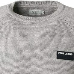 Billig 🤩 Pepe 👖 Jeans Pullover Edward PM702168/933 Baumwolle, Hellgrau meliert, Grau ❤️ -Pullover & Strickjacken Verkäufe 374999 norm2