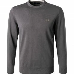 Schlussverkauf 🥰 Fred Perry Pullover K9601/G85 Wolle-Baumwolle, Stahlgrau 🧨