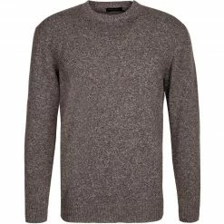 Schlussverkauf 😀 roberto collina Pullover RF38001/08 Merinowolle-Kaschmir, Braun-grau meliert, Grau ✨