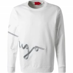 Top 10 😀 HUGO Sweatshirt Dollins 50457096/100 Baumwolle, Weiß 😍