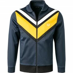 Bestpreis 😍 Fred Perry Trainingsjacke J2527/395 Sweatjacke, Baumwolle, Dunkelblau, Karbonblau ✔️