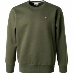 Bester Verkauf 🛒 TOMMY 👖 JEANS Sweatshirt DM0DM09591/MRZ Bio Baumwolle, Olivgrün, Dunkelolive 🔔