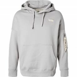 Bestpreis 🎉 ALPHA INDUSTRIES Hoodie Organics OS 118349/643 Bio Baumwolle, Grau ✨