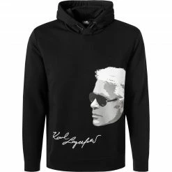 Billig 😉 KARL LAGERFELD Hoodie 705007/0/512913/990 Baumwolle, Schwarz 🤩