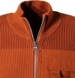 Brandneu 😍 HUGO Pullover Squato 50456043/229 Troyer, Baumwolle-Schurwolle, Rost 🥰 -Pullover & Strickjacken Verkäufe 377528 norm2