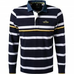 Auslauf 😍 N.Z.A. Rugby-Shirt 21GN200/1601 Pullover, Baumwolle, Navy-weiß gestreift, Navy-weiß-gelb 😍