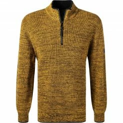 Bester Verkauf 😉 camel active Pullover 409586/6K06/60 Troyer, Baumwolle, Gelb-schwarz meliert, Gold 🎁