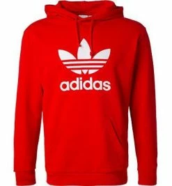 Bestpreis 💯 adidas ORIGINALS Trefoil Hoody red-white H06668 Hoodie, Baumwolle, Rot ⌛ -Pullover & Strickjacken Verkäufe 378075 norm