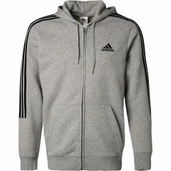 Rabatt 🥰 adidas ORIGINALS M CUT 3S FZ grey-black GK9586 Sweatjacke, Baumwolle, Grau meliert 🤩