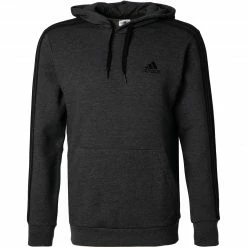 Neu 😉 adidas ORIGINALS M 3S FL Hoodie grey-black GK9082 Baumwolle, Dunkelgrau meliert 🛒