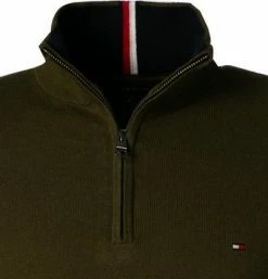 Blitzangebot ✔️ Tommy Hilfiger Troyer MW0MW12983/GYY Pima Baumwolle-Kaschmir, Dunkelgrün 🛒 -Pullover & Strickjacken Verkäufe 378140 norm2