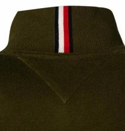 Blitzangebot ✔️ Tommy Hilfiger Troyer MW0MW12983/GYY Pima Baumwolle-Kaschmir, Dunkelgrün 🛒 -Pullover & Strickjacken Verkäufe 378140 norm3