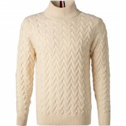 Coupon 👏 Tommy Hilfiger Pullover MW0MW19578/YBI Stehkragenpullover, Wolle, Ecru 👏