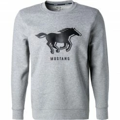 Neu 🥰 MUSTANG Sweatshirt 1011598/4140 Baumwolle, Grau meliert, Grau 👏