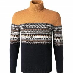 Blitzangebot 😀 HACKETT Pullover HM702723/8CU Rollkragenpullover, Merinowolle, Camel-navy, Camel-navy-weiß 💯