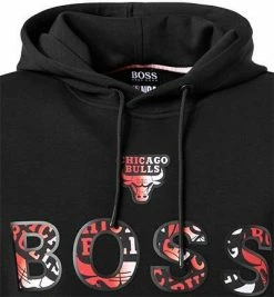 Coupon 😀 BOSS Hoodie WBounce 50461971/003 NBA Capsule Kollektion, Baumwolle, Schwarz, Schwarz-dunkelrot 🌟 -Pullover & Strickjacken Verkäufe 378303 norm2