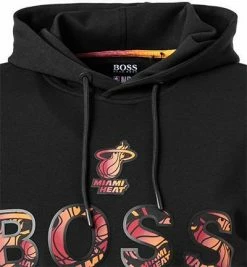 Bester Verkauf 🌟 BOSS Hoodie WBounce 50461971/008 NBA Capsule Kollektion, Baumwolle, Schwarz, Schwarz-orange 🔥 -Pullover & Strickjacken Verkäufe 378304 norm2