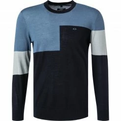 Brandneu 😀 ARMANI EXCHANGE Pullover 6KZM1M/ZMS8Z/55AB Merinowolle, Navy 🔔
