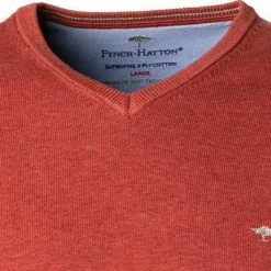 Neu 😍 Fynch-Hatton Pullover 1221 211/256 Baumwolle, Rotbraun 🌟 -Pullover & Strickjacken Verkäufe 378713 norm2