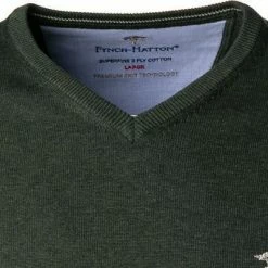Schlussverkauf 🧨 Fynch-Hatton Pullover 1221 211/768 Baumwolle, Grün meliert, Grün 😀 -Pullover & Strickjacken Verkäufe 378716 norm2