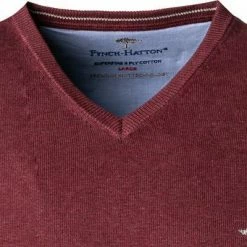 Bester Verkauf 👍 Fynch-Hatton Pullover 1221 214/550 Pullunder, Baumwolle, Weinrot meliert, Weinrot 😍 -Pullover & Strickjacken Verkäufe 378730 norm2