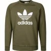 Brandneu 💯 adidas ORIGINALS Trefoil Crew focoli-white H06652 Sweatshirt, Baumwolle, Grün 🎁 -Pullover & Strickjacken Verkäufe 378832 master