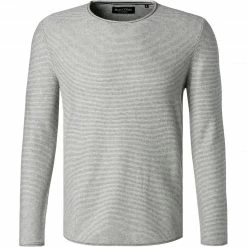 Auslauf 👏 Marc O'Polo Pullover 129 6075 60182/936 Baumwolle-Yakwolle, Grau gestreift, Grau meliert 🔔