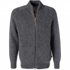 Schlussverkauf 👏 Barbour Strickjacke Calder charcoal MKN1352CH51 Wolle, Dunkelgrau ❤️
