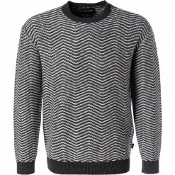 Budget ✔️ EMPORIO ARMANI Pullover 6K1MXS/1MVXZ/F619 Schurwolle, Grau-weiß gemustert, Grau-weiß 😉
