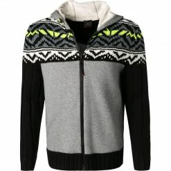 Besorgen 🥰 FIRE + ICE Strickjacke Seven 8440/7086/026 Wolle, Schwarz gemustert, Schwarz 😉