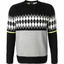 Rabatt 🔥 FIRE + ICE Pullover Malte 8438/7086/026 Wolle, Schwarz gemustert, Schwarz ❤️