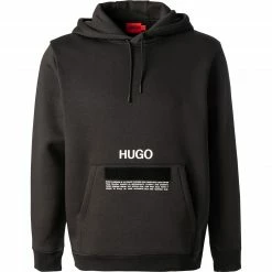 Bestes Angebot 💯 HUGO Hoodie Devertree 50458329/001 Bio Baumwolle, Schwarz 🌟