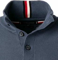 Billig 👏 Tommy Hilfiger Pullover MW0MW19535/C9T Troyer, Bio Baumwolle, Blau, Graublau 😀 -Pullover & Strickjacken Verkäufe 379341 norm2