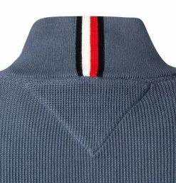 Billig 👏 Tommy Hilfiger Pullover MW0MW19535/C9T Troyer, Bio Baumwolle, Blau, Graublau 😀 -Pullover & Strickjacken Verkäufe 379341 norm3