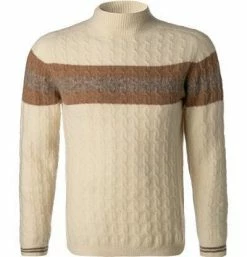 Billig 🛒 DANIELE FIESOLI Pullover 0097/100 Stehkragenpullover, Merinowolle, Ecru 🎁 -Pullover & Strickjacken Verkäufe 379365 norm