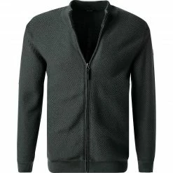 Auslauf ❤️ Pierre Cardin Strickjacke 55449/000/12545/6007 Schurwolle-Baumwolle, Graugrün ✨