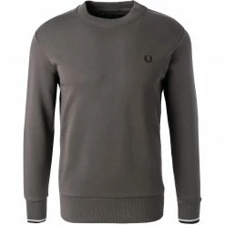 Schlussverkauf 🎁 Fred Perry Sweatshirt M7535/G85 Baumwolle, Metallgrau ⌛