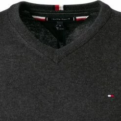 Beste Bewertungen von 💯 Tommy Hilfiger Pullover MW0MW11673/P92 Baumwolle-Kaschmir, Dunkelgrau meliert, Dunkelgrau 🌟 -Pullover & Strickjacken Verkäufe 379660 norm2