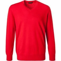 Besorgen 👏 Cipriani V-Pullover BL40/1210/WM-035 Reines Kaschmir, Hellrot, Rot 🎉